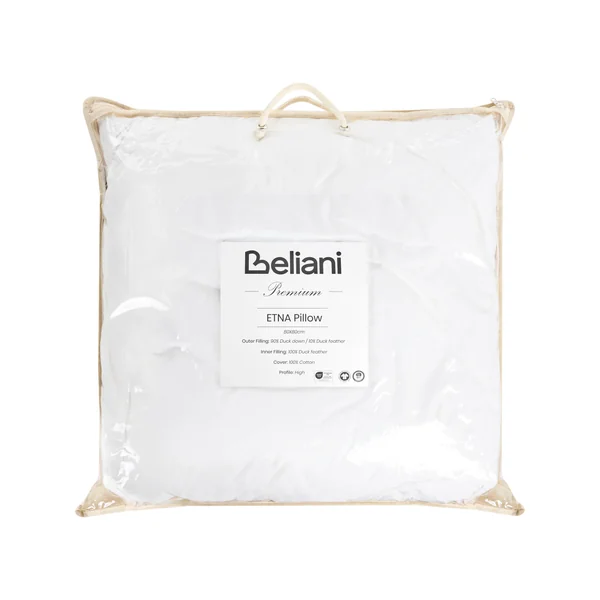 3-Chamber Bed Pillow ETNA High Duck Feathers and Down 80 x 80 cm White