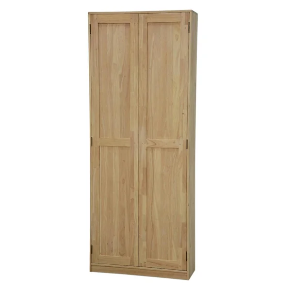 Armoire 2 portes en hévéa + étagères 190 cm TRADITION