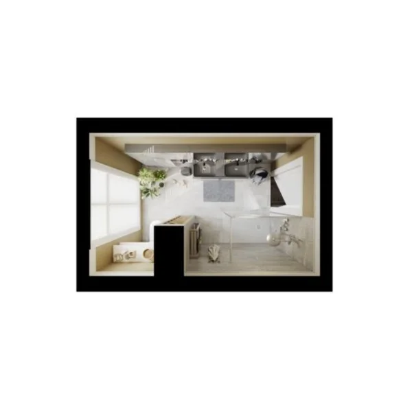 Armoire de salle de bains faible profondeur GoodHome Imandra gris taupé L.60 x H.60 x P.15 cm