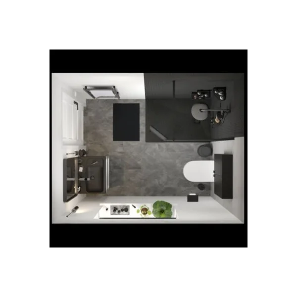 Armoire de salle de bains faible profondeur noir mat l.60 x H.60 x P.15 cm, GoodHome Imandra
