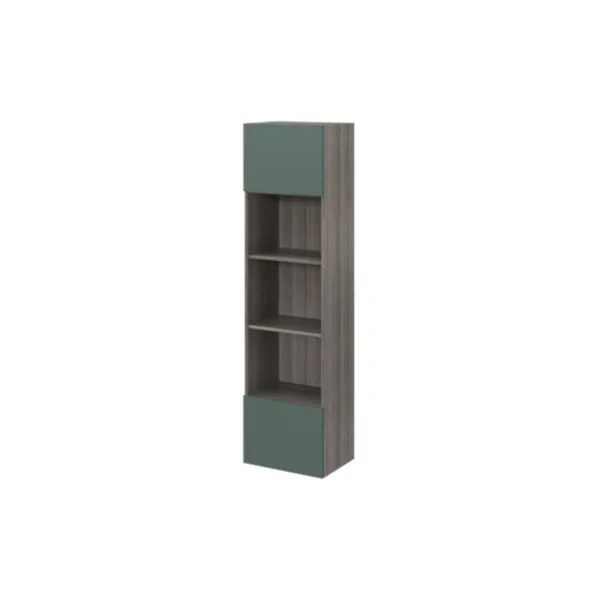 Armoire penderie 2 portes battantes vert forêt et effet chêne grisé GoodHome Atomia H. 187 x L. 50 x P. 35 cm