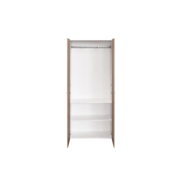 Armoire penderie 2 portes petites poignées effet chêne et blanc GoodHome Atomia H. 225 x L. 100 x P. 45 cm