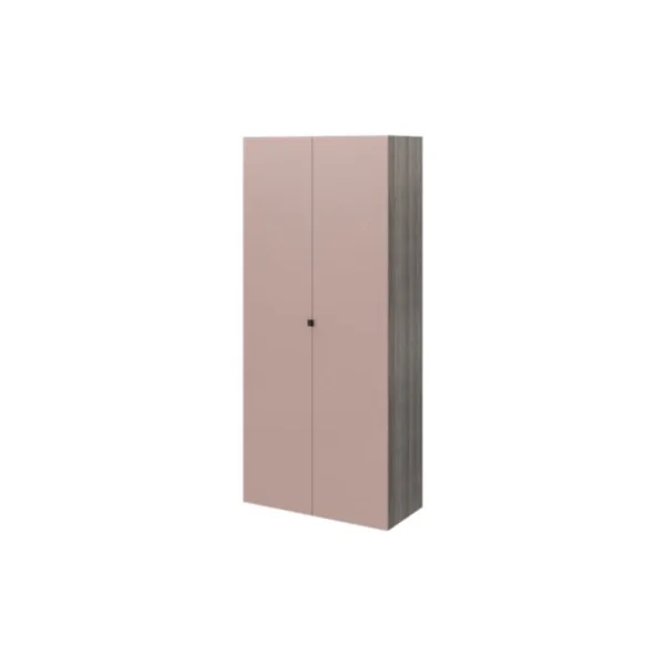 Armoire penderie 2 portes petites poignées rose taupe et effet chêne grisé GoodHome Atomia H. 225 x L. 100 x P. 45 cm
