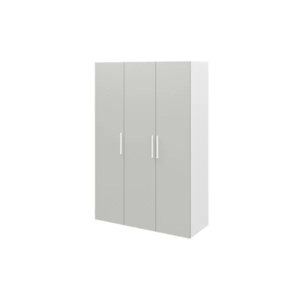Armoire penderie 3 portes battantes gris clair et blanc GoodHome Atomia H. 225 x L. 150 x P. 58 cm