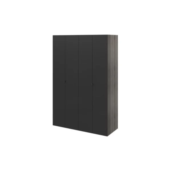 Armoire penderie 4 portes battantes noir GoodHome Atomia H. 225 x L. 150 x P. 58 cm