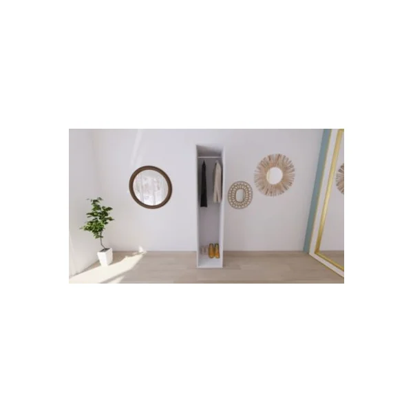 Armoire penderie blanche GoodHome Atomia H. 225 x L. 50 x P. 58 cm