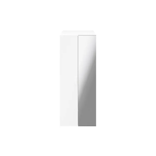 Armoire penderie blanche portes battantes miroir et blanches GoodHome Atomia H. 187,5 x L. 75 x P. 60 cm