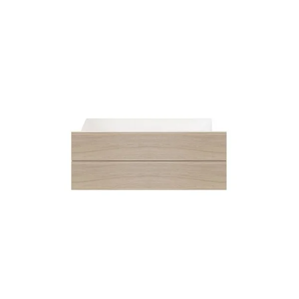 Armoire penderie effet chêne portes battantes blanches GoodHome Atomia H. 235 x L. 100 x P. 60 cm