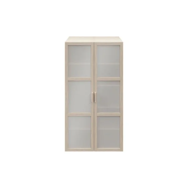 Armoire penderie effet chêne portes battantes en verre opaque GoodHome Atomia H. 187,5 x L. 100 x P. 60 cm