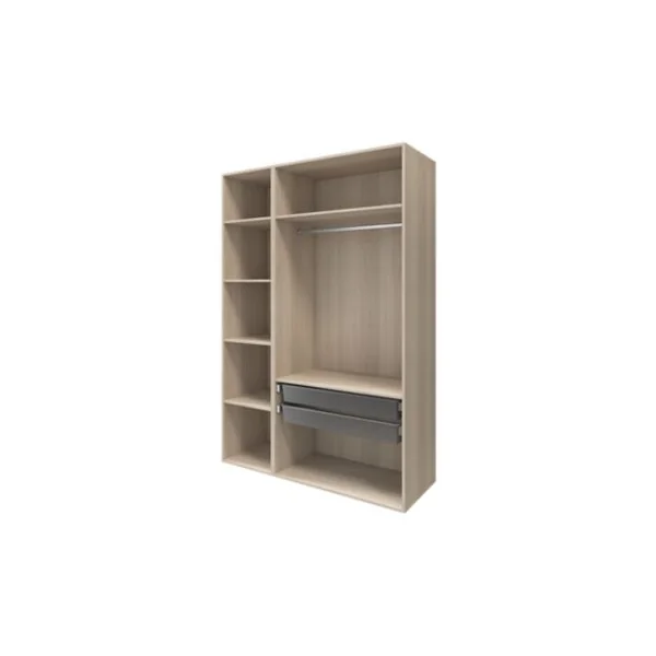 Armoire penderie portes battantes effet chêne GoodHome Atomia H. 225 x L. 150 x P. 60 cm