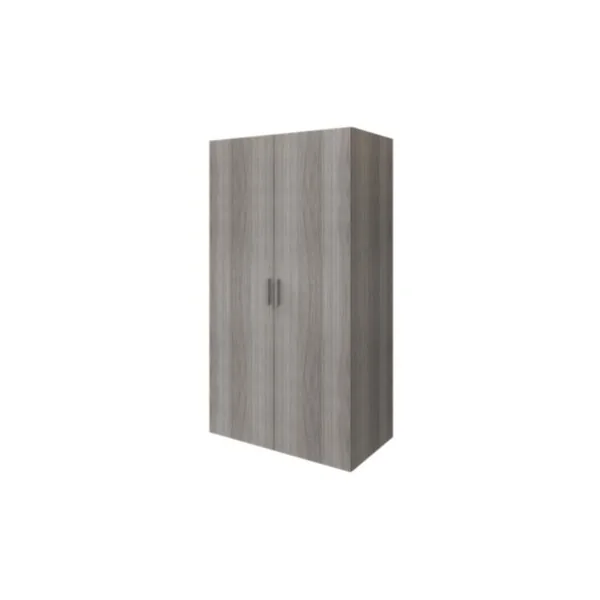 Armoire penderie portes battantes effet chêne grisé avec 6 étagères GoodHome Atomia H. 187,5 x L. 100 x P. 60 cm