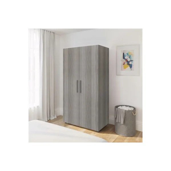 Armoire penderie portes battantes effet chêne grisé GoodHome Atomia H. 187,5 x L. 100 x P. 60 cm