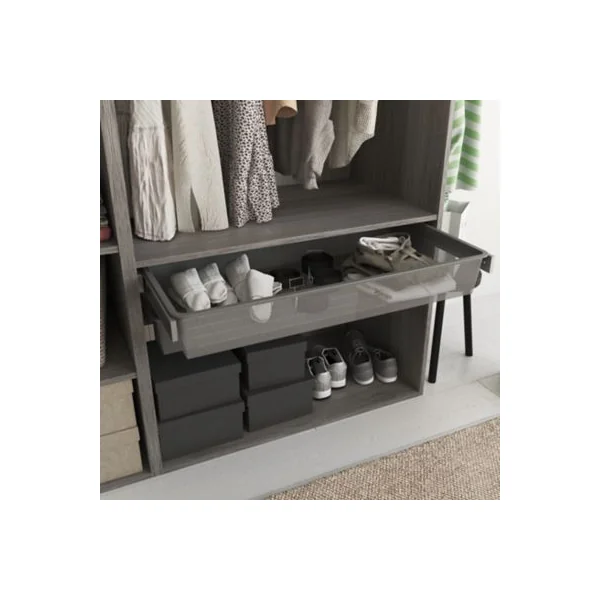 Armoire penderie portes battantes effet chêne grisé GoodHome Atomia H. 225 x L. 150 x P. 60 cm