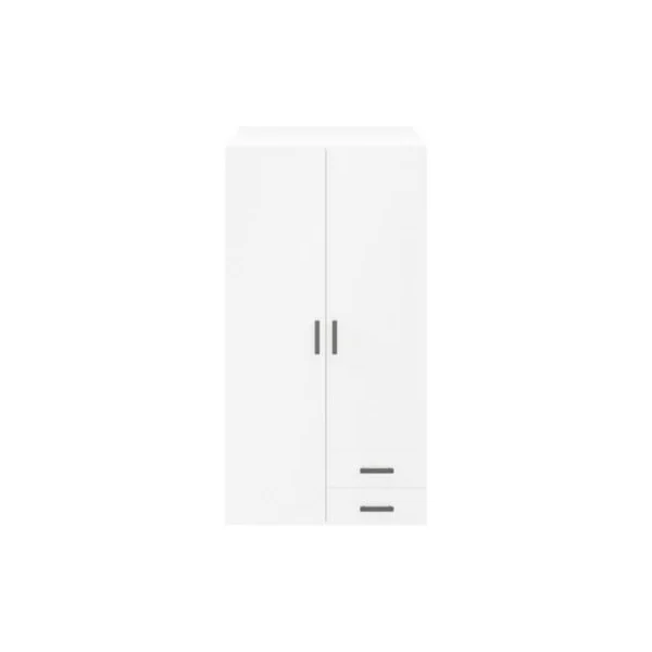 Armoire penderie portes battantes et tiroirs blanche GoodHome Atomia H. 187,5 x L. 100 x P. 60 cm