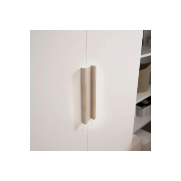 Armoire penderie portes battantes miroir et effet chêne GoodHome Atomia H. 225 x L. 200 x P. 60 cm