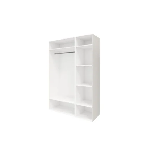 Armoire penderie portes battantes miroir et tiroirs blanc GoodHome Atomia H. 225 x L. 150 x P. 60 cm