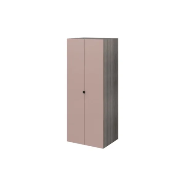 Armoire penderie portes battantes rose taupe et effet chêne GoodHome Atomia H. 187 x L. 75 x P. 58 cm