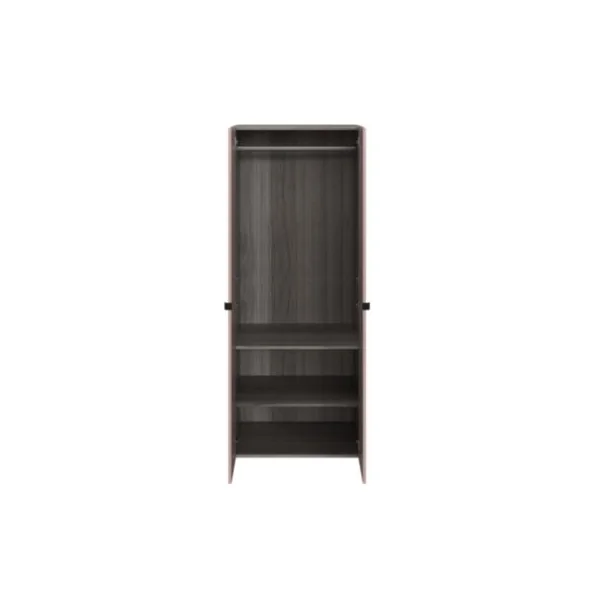 Armoire penderie portes battantes rose taupe et effet chêne GoodHome Atomia H. 187 x L. 75 x P. 58 cm