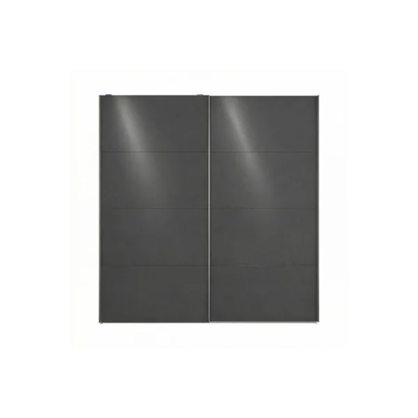 Armoire penderie portes coulissantes blanche et anthracite brillant GoodHome Atomia H. 225 x L. 200 x P. 63,5 cm