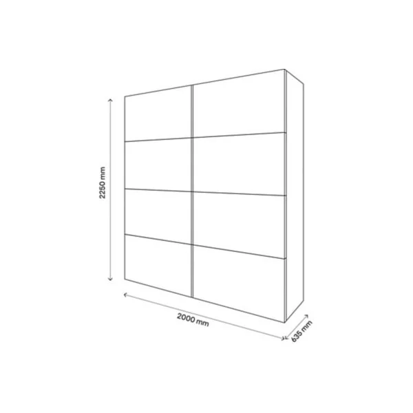 Armoire penderie portes coulissantes effet chêne GoodHome Atomia H. 225 x L. 200 x P. 63,5 cm