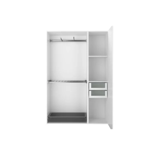 Armoire semi-ouverte blanc GoodHome Atomia H. 225 x L. 150 x P. 45 cm
