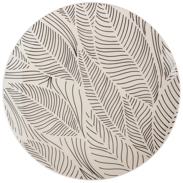 ASSIETTE PLATE FEUILLAGE GRES DECOREE FORME COUPE 26CM