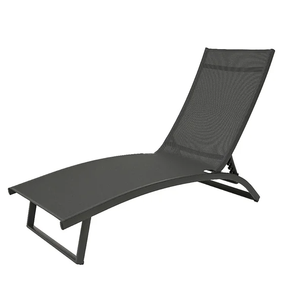 Bain de soleil en aluminium anthracite L192cm - Farum