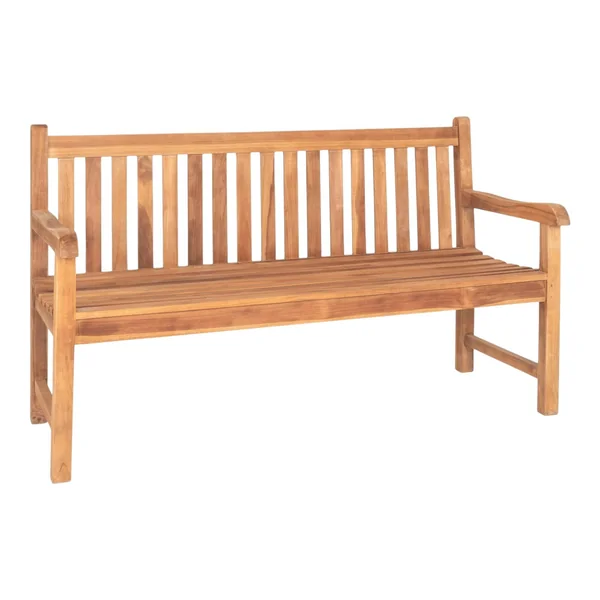 Banc de jardin en teck avec dossier à barreaux 150 cm MENDOZA