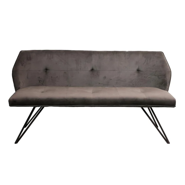 Banc de table à manger en velours gris 160 cm MELBOURNE