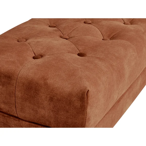 Banc rembourré ROSEVILLE Velours Rouge foncé