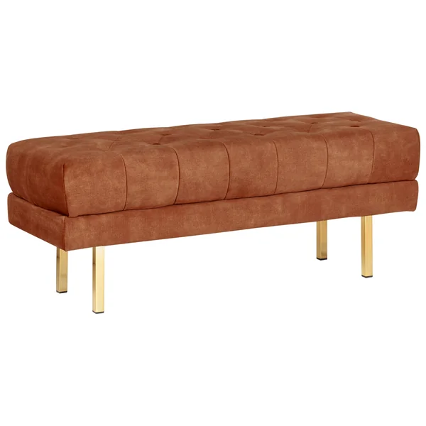 Banc rembourré ROSEVILLE Velours Rouge foncé