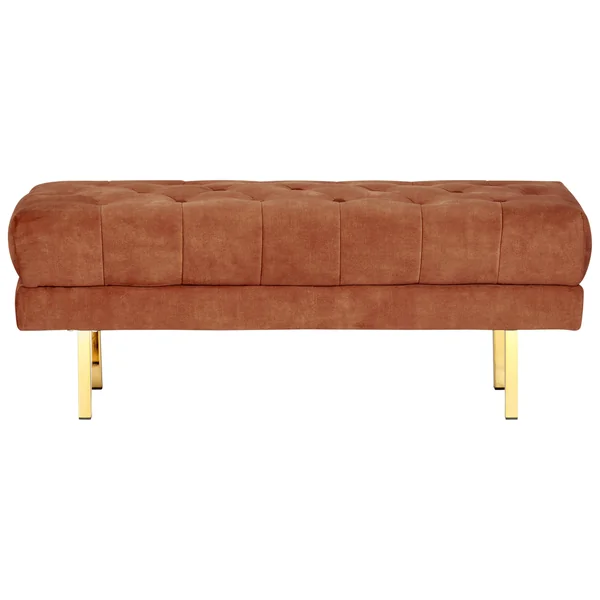 Banc rembourré ROSEVILLE Velours Rouge foncé