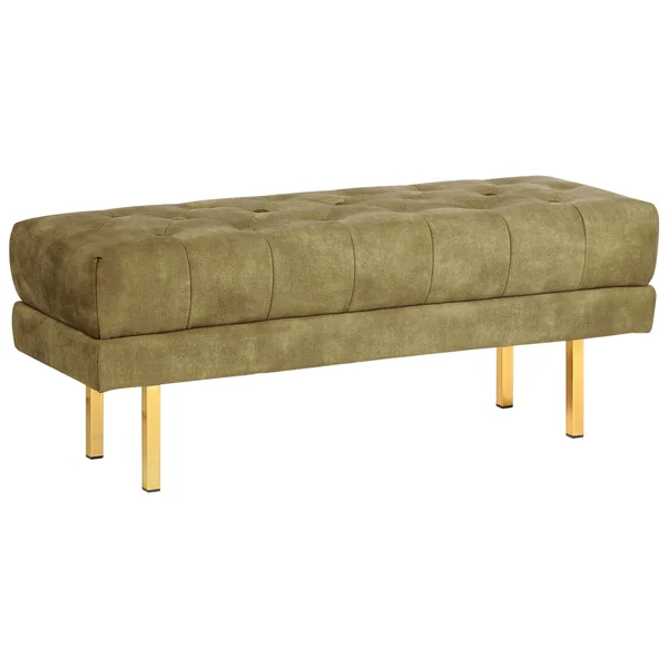 Banc rembourré ROSEVILLE Velours Vert olive