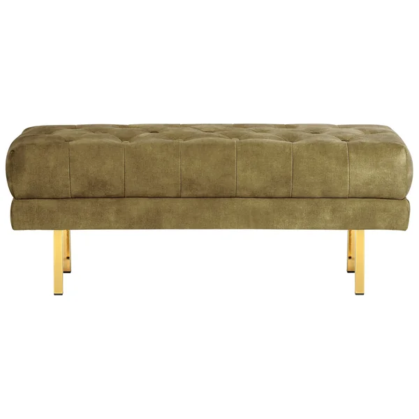 Banc rembourré ROSEVILLE Velours Vert olive