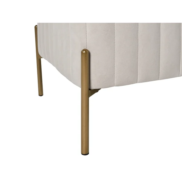 Banc rembourré UTAH Velours Blanc cassé
