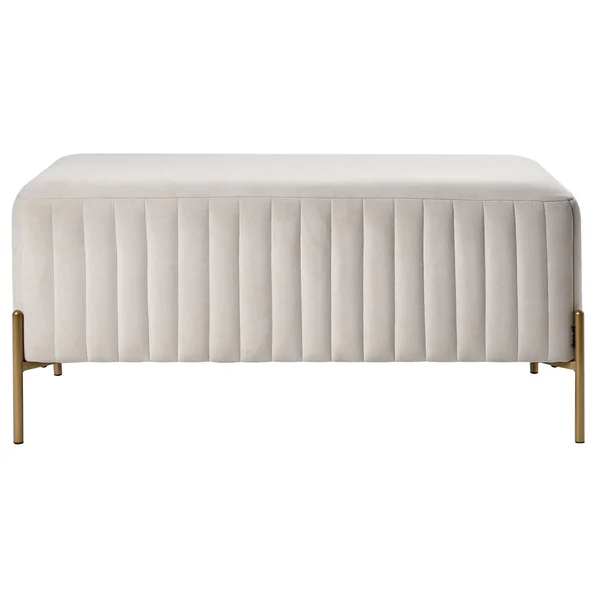Banc rembourré UTAH Velours Blanc cassé