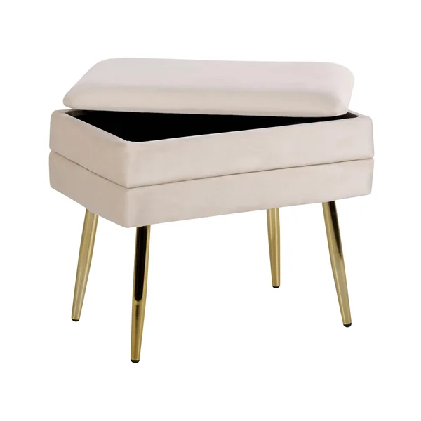 Bankje met opbergruimte ODESSA Fluweel Beige