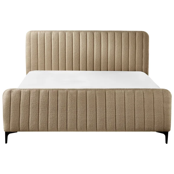 Bed Boucle LUNAN 160 x 200 cm (EU King Size) Taupe
