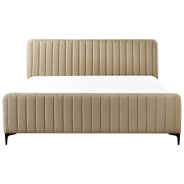 Bed Boucle LUNAN 180 x 200 cm (EU Super King) Taupe
