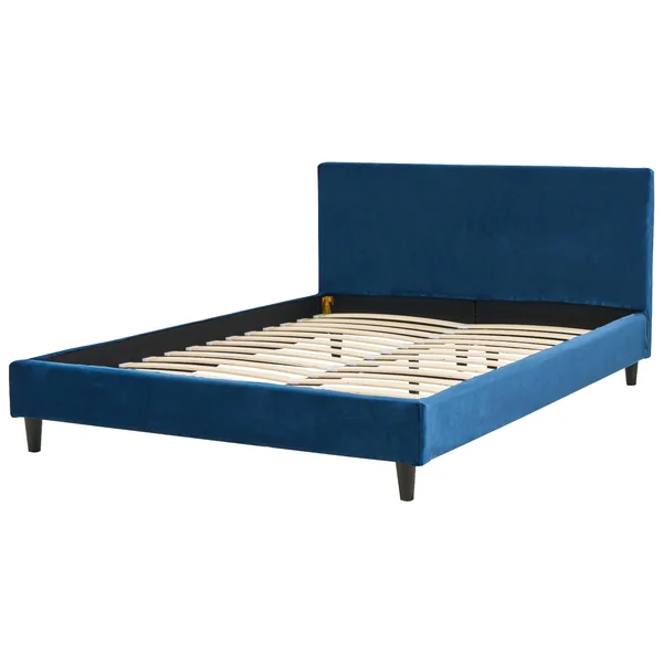 Bed Frame Cover Velvet FITOU 140 x 200 cm Dark Blue