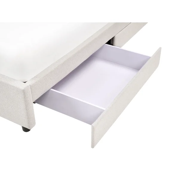 Bed met opbergruimte zonder hoofdbord Stof PRADES 160 x 200 cm Lichtbeige