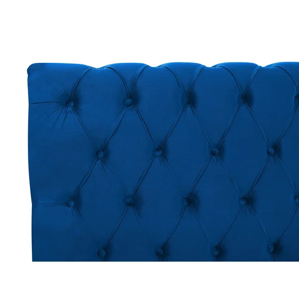 Bed Velvet AVALLON 180 x 200 cm (EU Super King) Navy Blue