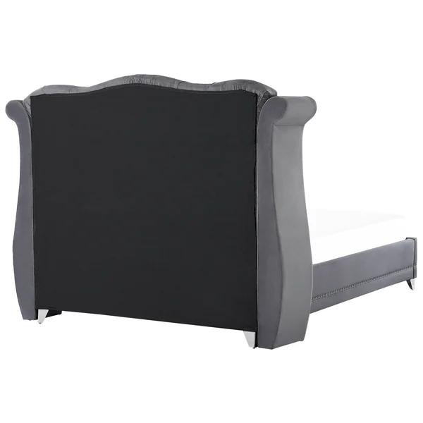 Bed Velvet AYETTE 180 x 200 cm (EU Super King) Grey