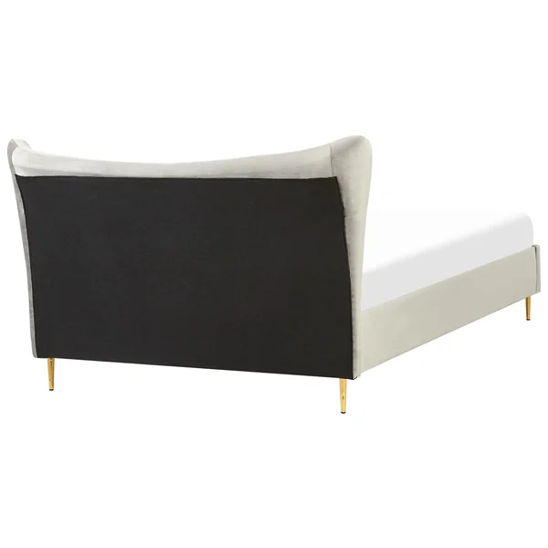 Bed Velvet CHALEIX 160 x 200 cm (EU King Size) Light Grey