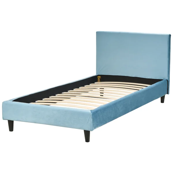 Bed Velvet FITOU 90 x 200 cm (EU Single) Light Blue