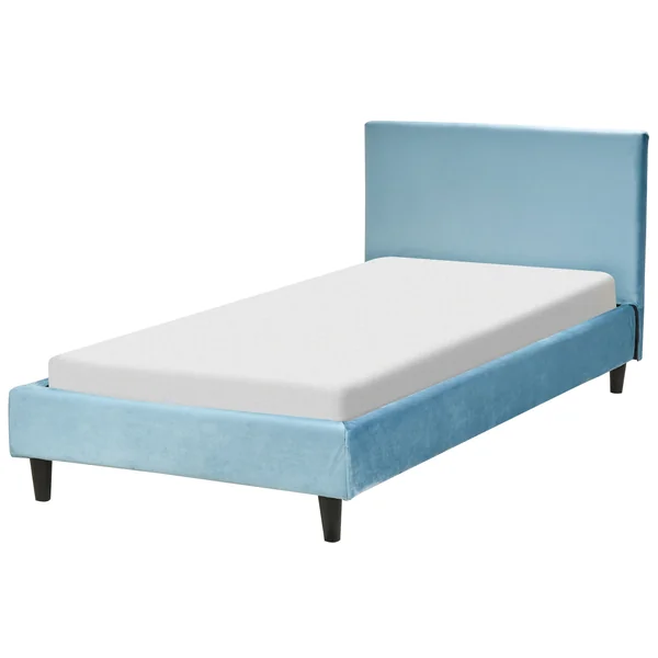 Bed Velvet FITOU 90 x 200 cm (EU Single) Light Blue