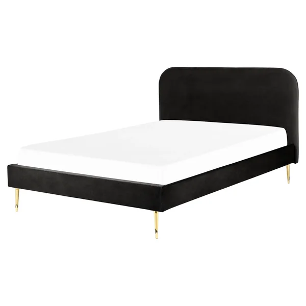 Bed Velvet FLAYAT 160 x 200 cm (EU King Size) Black