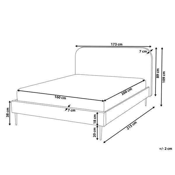 Bed Velvet FLAYAT 160 x 200 cm (EU King Size) Black