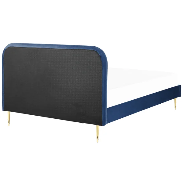 Bed Velvet FLAYAT 160 x 200 cm (EU King Size) Navy Blue