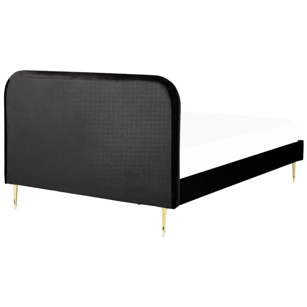Bed Velvet FLAYAT 180 x 200 cm (EU Super King) Black